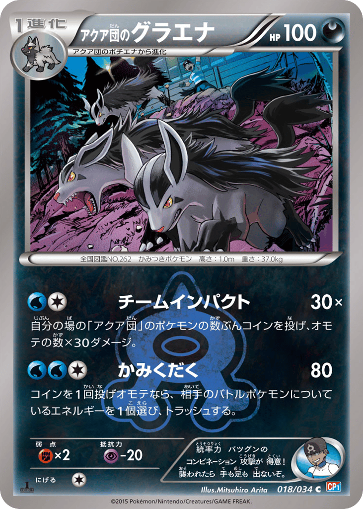 Team Aqua's Mightyena – Magma Gang VS Aqua Gang: Double Crisis 018/034 Pokémon card