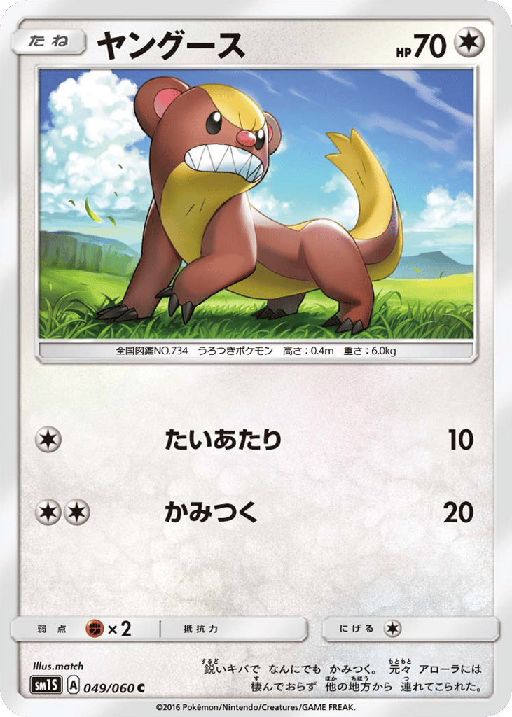Yungoos – Collection Sun 049/060 Pokémon card