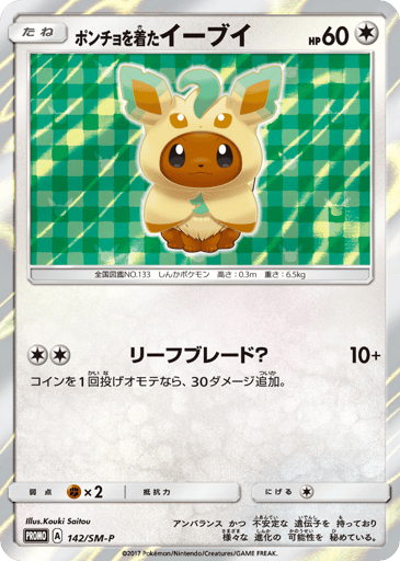 Poncho-wearing Eevee - Sun & Moon Promos 142