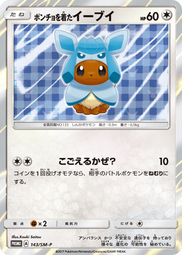 Poncho-wearing Eevee - Sun & Moon Promos 143